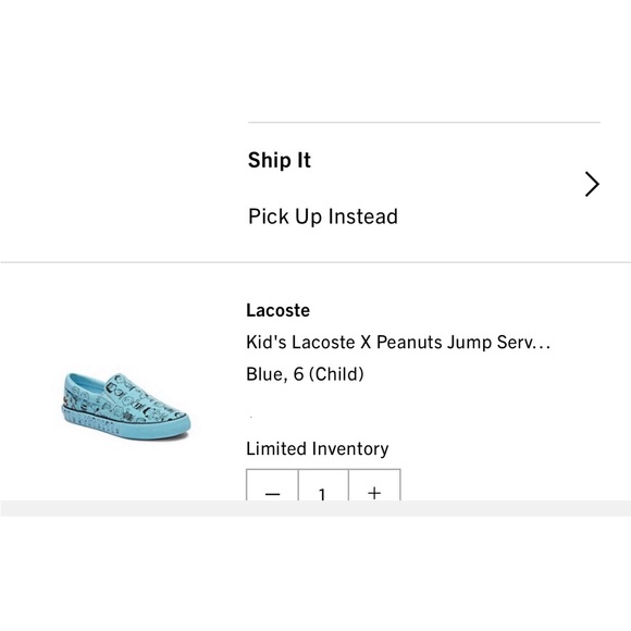 NEW LACOSTE X Sneakers Peanuts Jump Serve Slip-On Shoes BLUE Size 7.5 6Y UNISEX - Picture 11 of 16